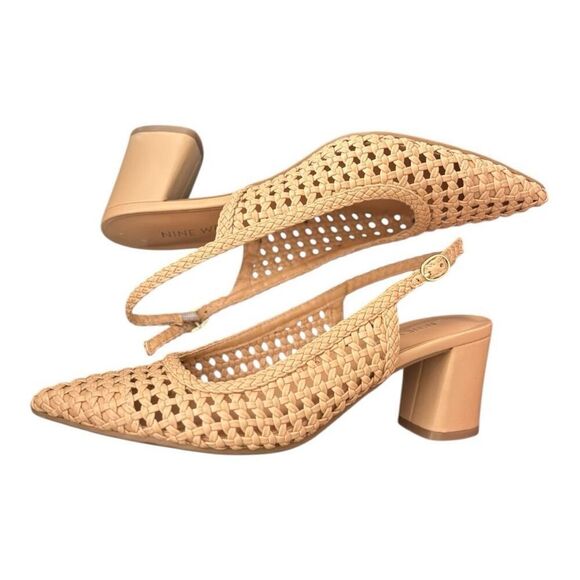 Nine West Woven Slingbacks Pumps Size 8 M Tan - Picture 6 of 9